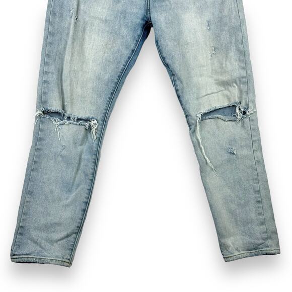 PacSun Mens Slim Fit Tapered Leg Light Ripped Distressed Jeans Light Wash 29x30* - Picture 5 of 13